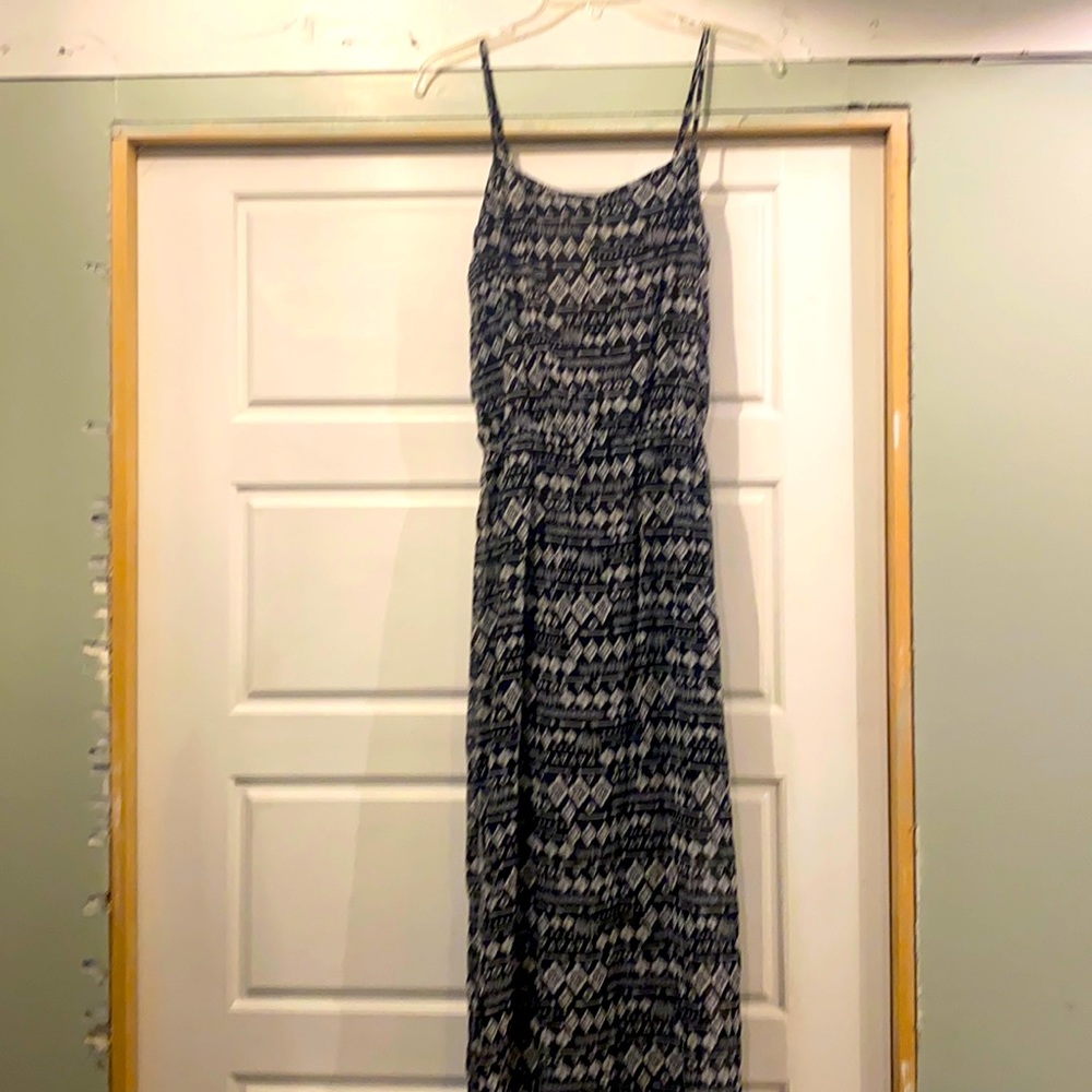 Black and white print maxi dress